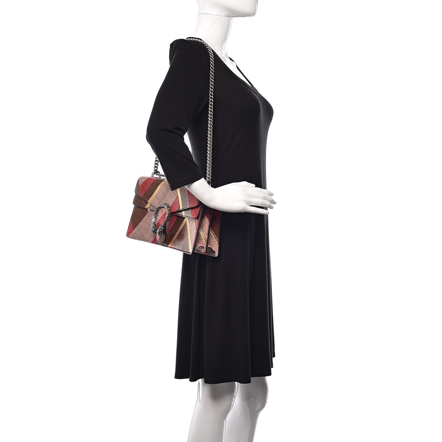 Ayers Snakeskin Chevron Small Dionysus Shoulder Bag Pink