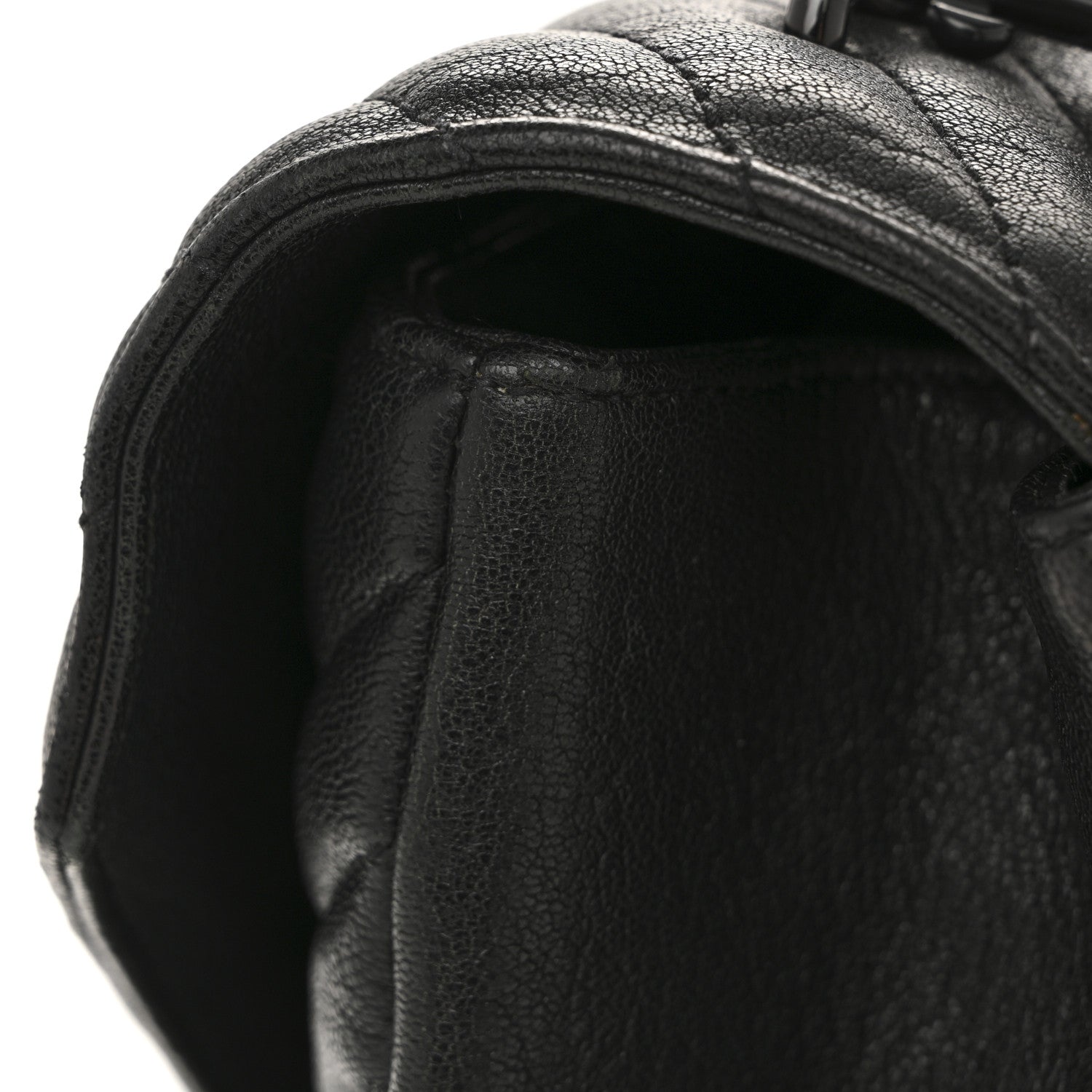 Saint Laurent Sheepskin Matelasse Chevron Monogram Monochrome Large College Satchel Black 15 of 15