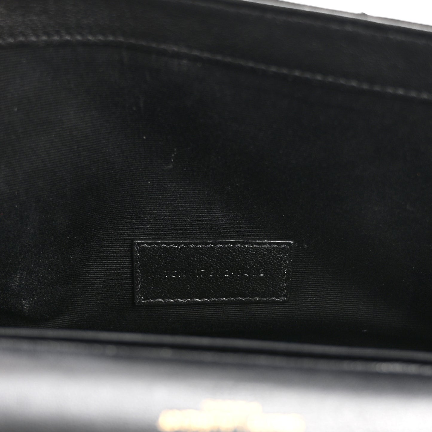 Patent Matelasse Chevron Monogram Envelope Clutch Black