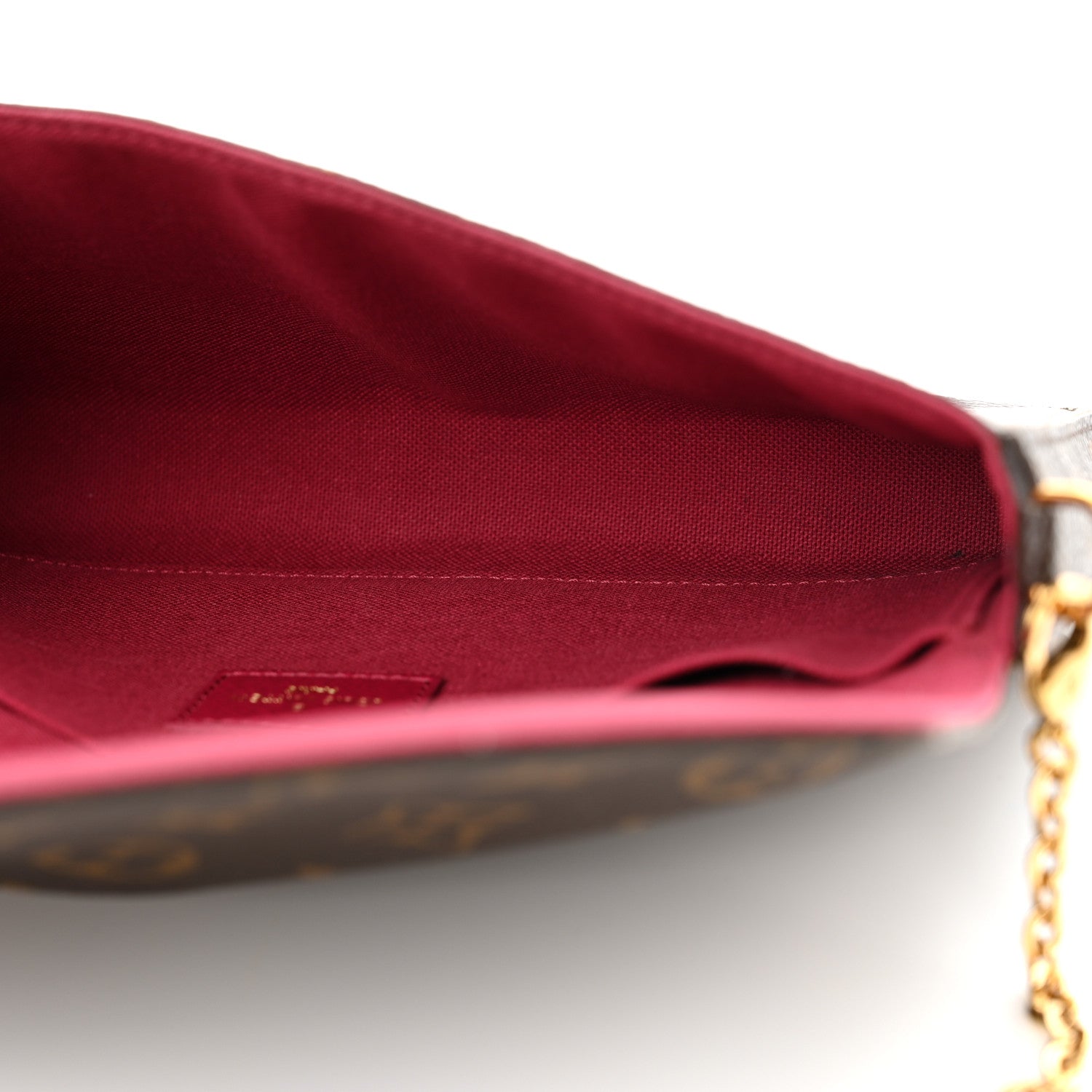 Louis Vuitton Monogram Pochette Felicie Chain Wallet Fuchsia 6 of 16