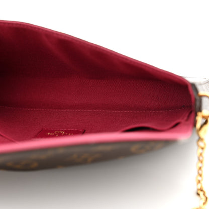 Louis Vuitton Monogram Pochette Felicie Chain Wallet Fuchsia 6 of 16