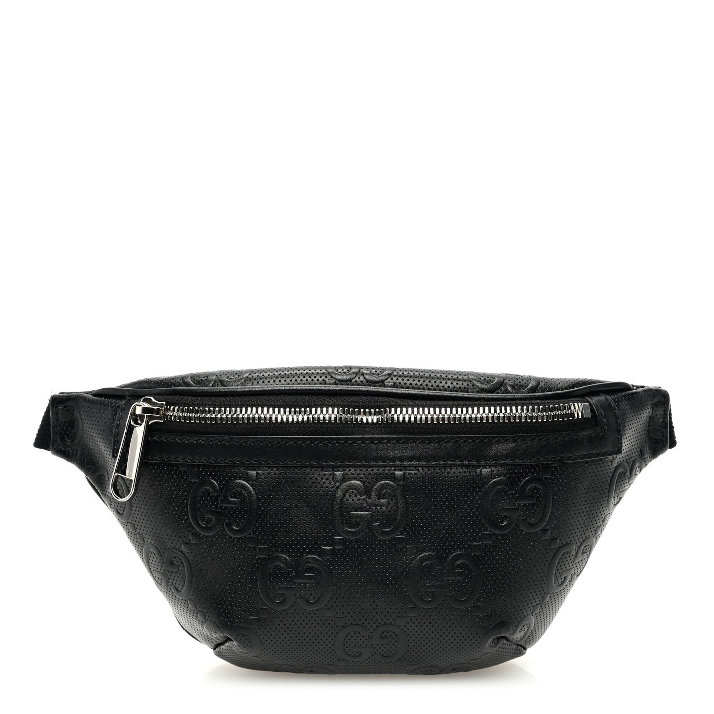 Calfskin GG Tennis Embossed Belt Bag Black