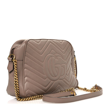 Gucci Calfskin Matelasse Medium GG Marmont Chain Shoulder Bag Porcelain Rose 3 of 12