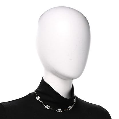 Chanel Ruthenium Crystal Chain CC Choker Silver 2 of 4