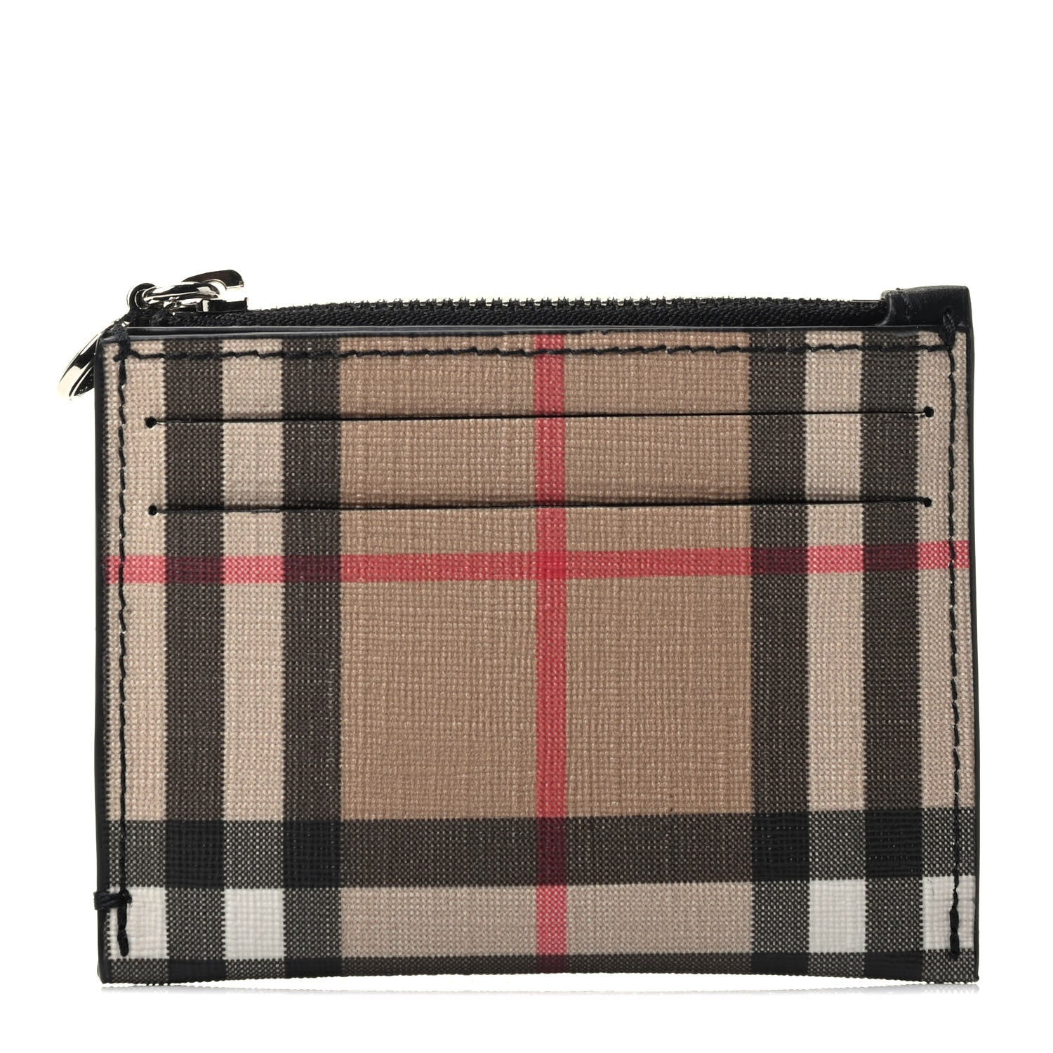 Burberry Coated Canvas House Check Coin Case Card Holder 1 of 3