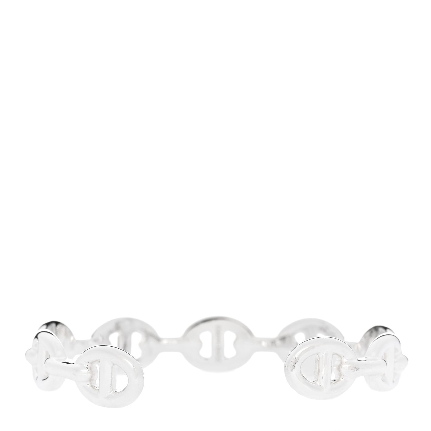 Sterling Silver MM Chaine d'Ancre Enchainee Cuff Bracelet LG