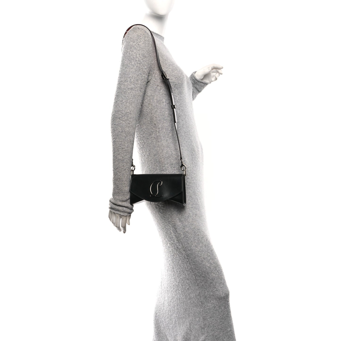 Abrasivato Calfskin Loubi54 Clutch Black Gun Metal