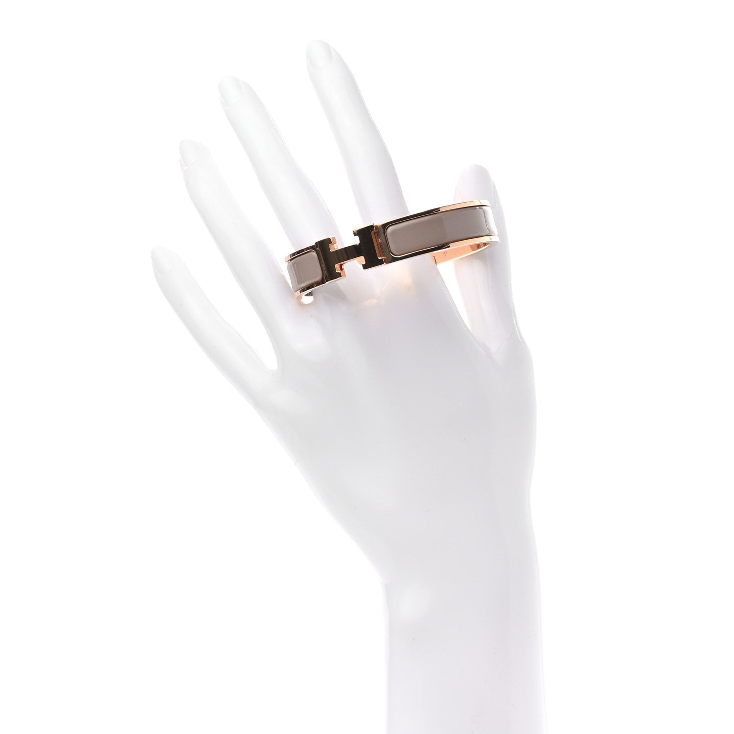 Hermes Enamel Narrow Clic Clac H Bracelet PM Marron Glace 2 of 4
