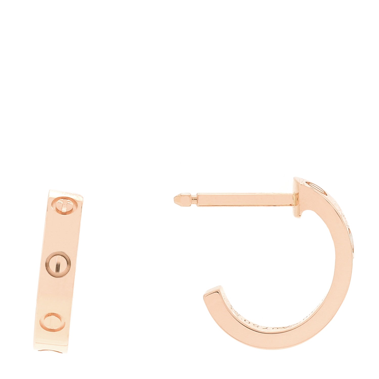 Cartier 18K Pink Gold Small LOVE Hoop Earrings 1 of 5