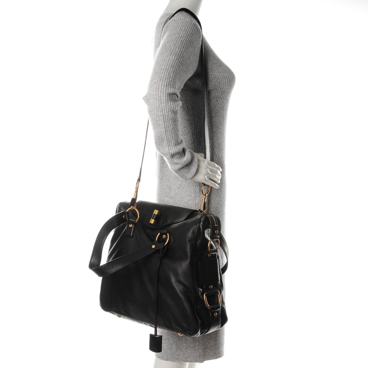 Calfskin Muse Messenger Bag Black