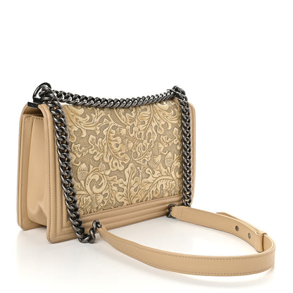 Chanel Calfskin Embossed New Medium Cordoba Boy Flap Ecru 3 of 9