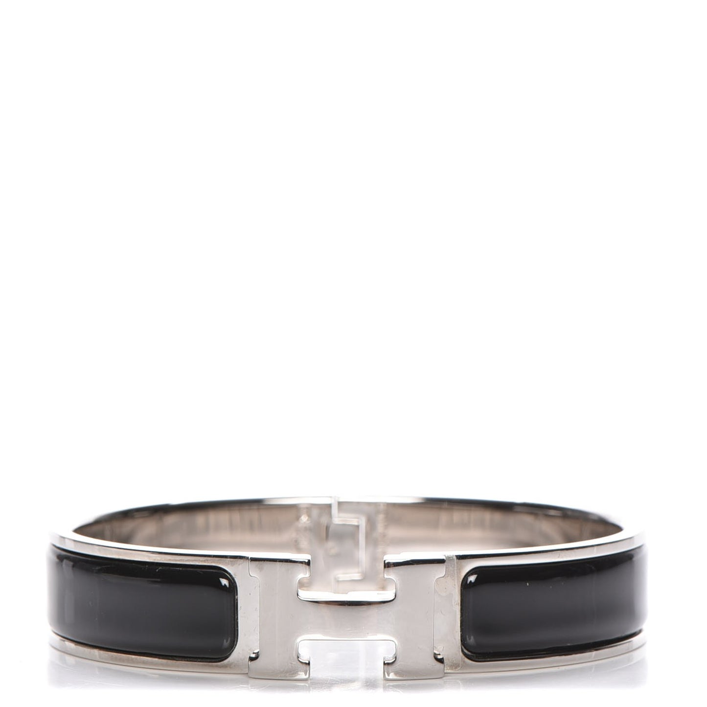 Enamel Narrow Clic Clac H Bracelet PM Black