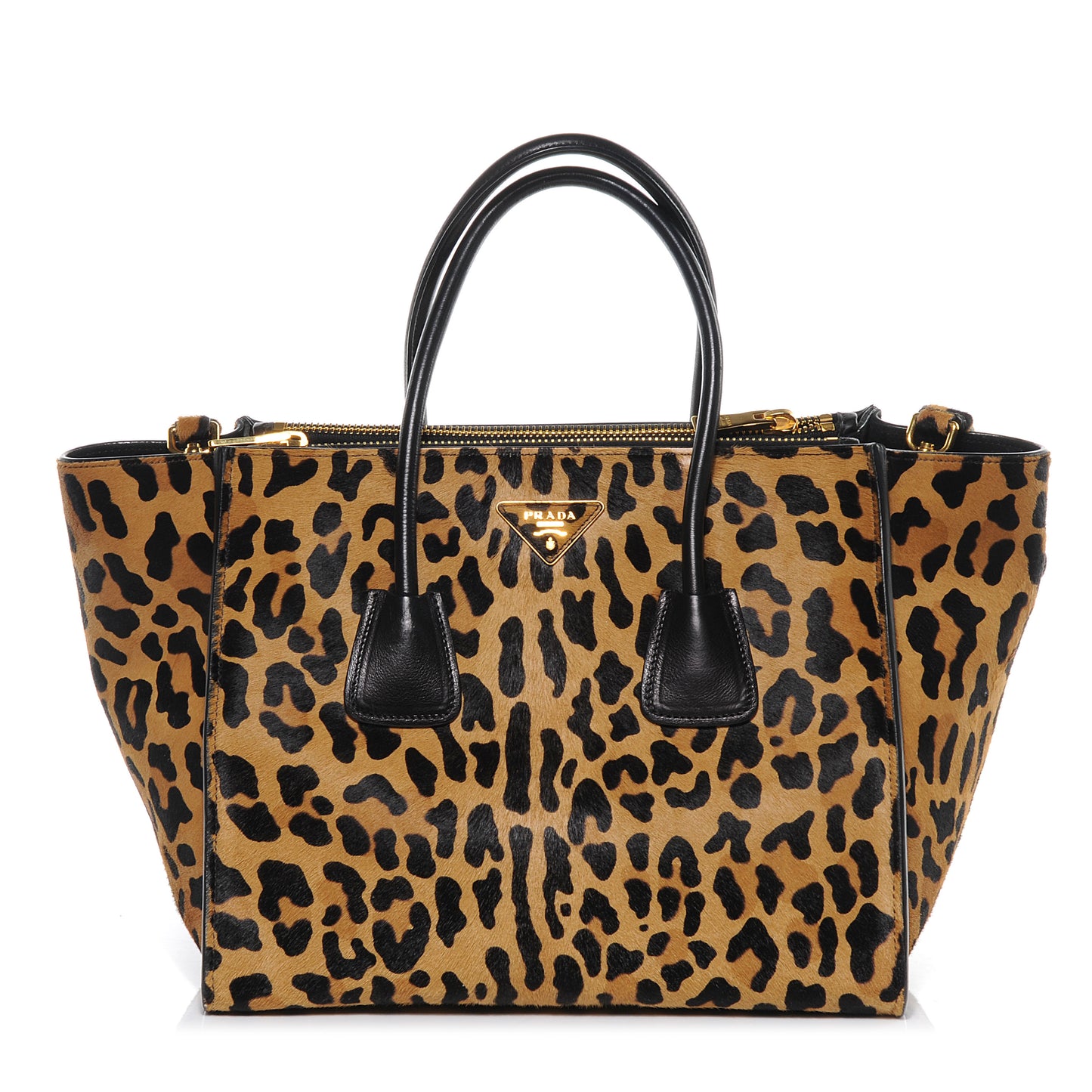 Cavallino Leopard Print Twin Pocket Tote