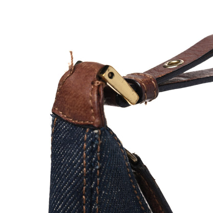 Christian Dior Denim Calfskin Street Chic Hobo Blue Brown 5 of 10
