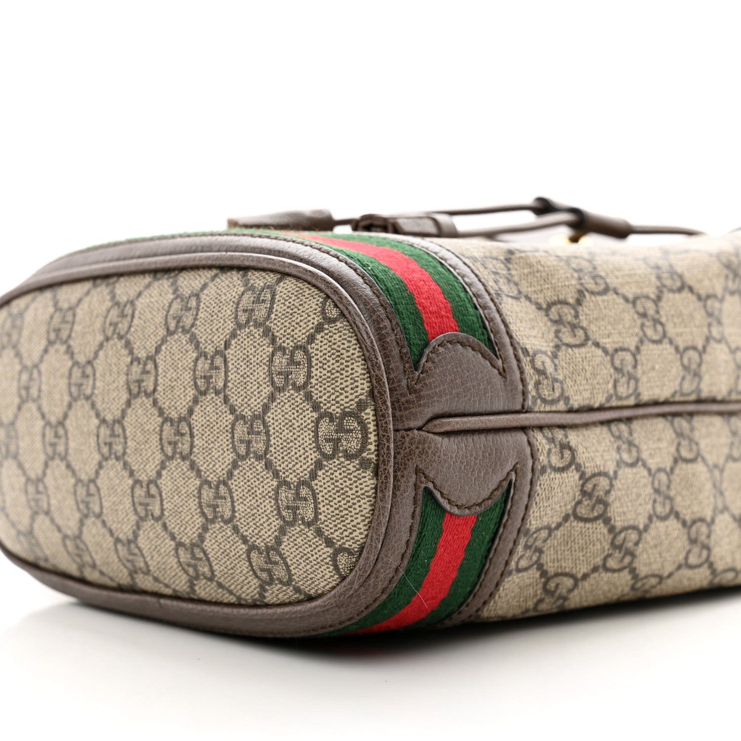 Gucci GG Supreme Monogram Web Small Ophidia Bucket Bag Brown 10 of 10