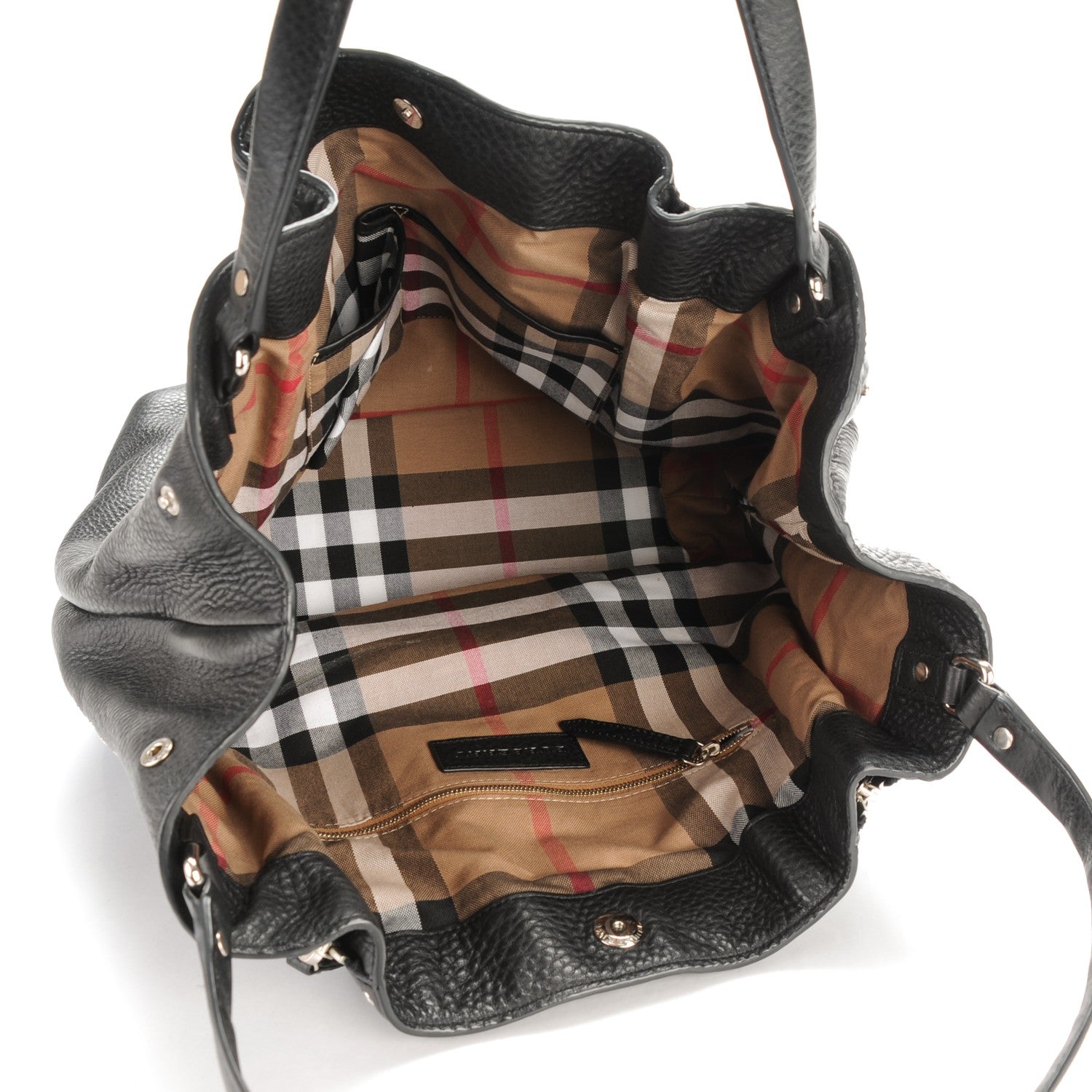 Burberry Calfskin Grommet Medium Maidstone Shoulder Bag Black 5 of 8