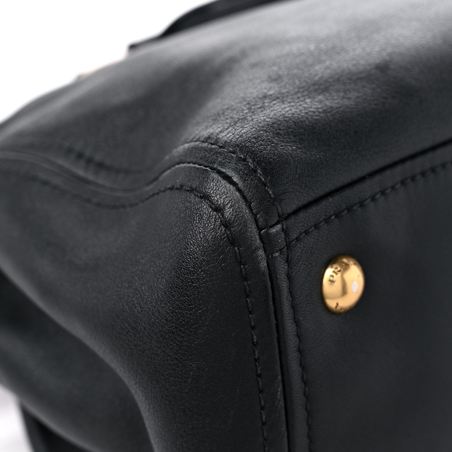 Prada Soft Calfskin Double Zip Shoulder Bag Black 9 of 15