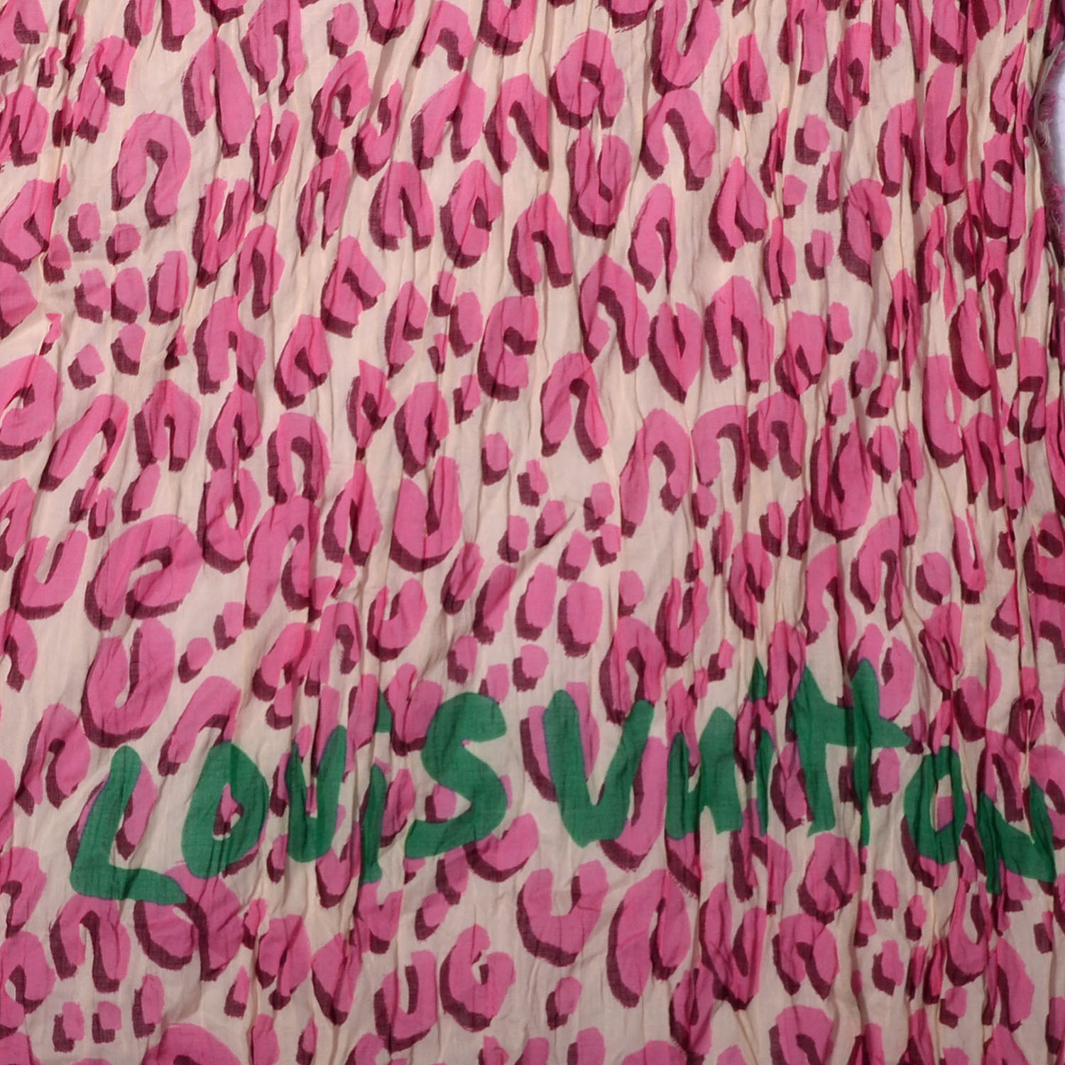 Louis Vuitton Cotton Leopard Pareo Blanc Corail 5 of 8