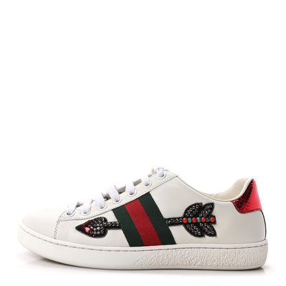 Gucci Calfskin Web Studded Womens Arrow Ace Sneakers 36 White 1 of 10