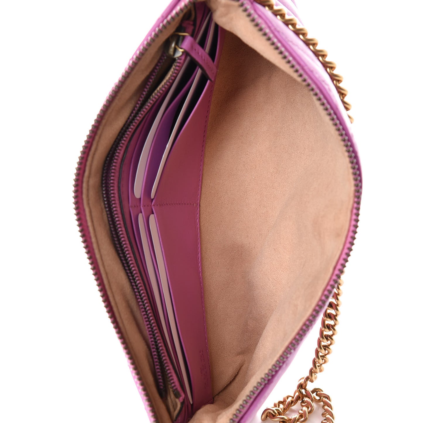 Calfskin Matelasse Mini GG Marmont Chain Bag Candy Mousse