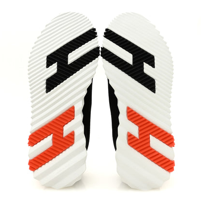 Hermes Air Mesh Suede Goatskin Bouncing Sneakers 37 Black Orange 6 of 11