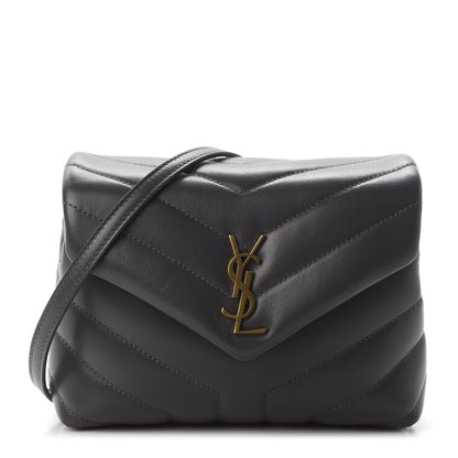 Saint Laurent Calfskin Y Quilted Monogram Toy Loulou Crossbody Bag Storm 1 of 8