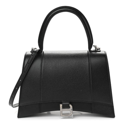 Balenciaga Grained Calfskin Medium Hourglass Top Handle Bag Black 1 of 9