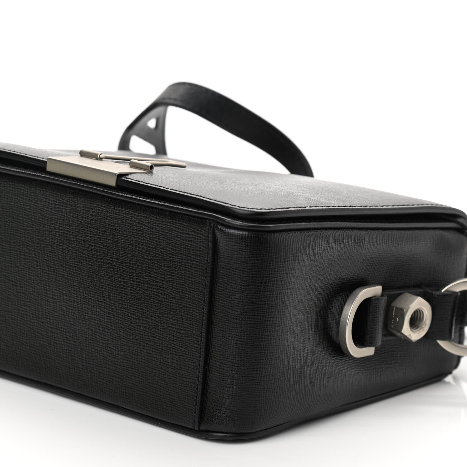 Off-White Calfskin Binder Clip Bag Black 9 of 9