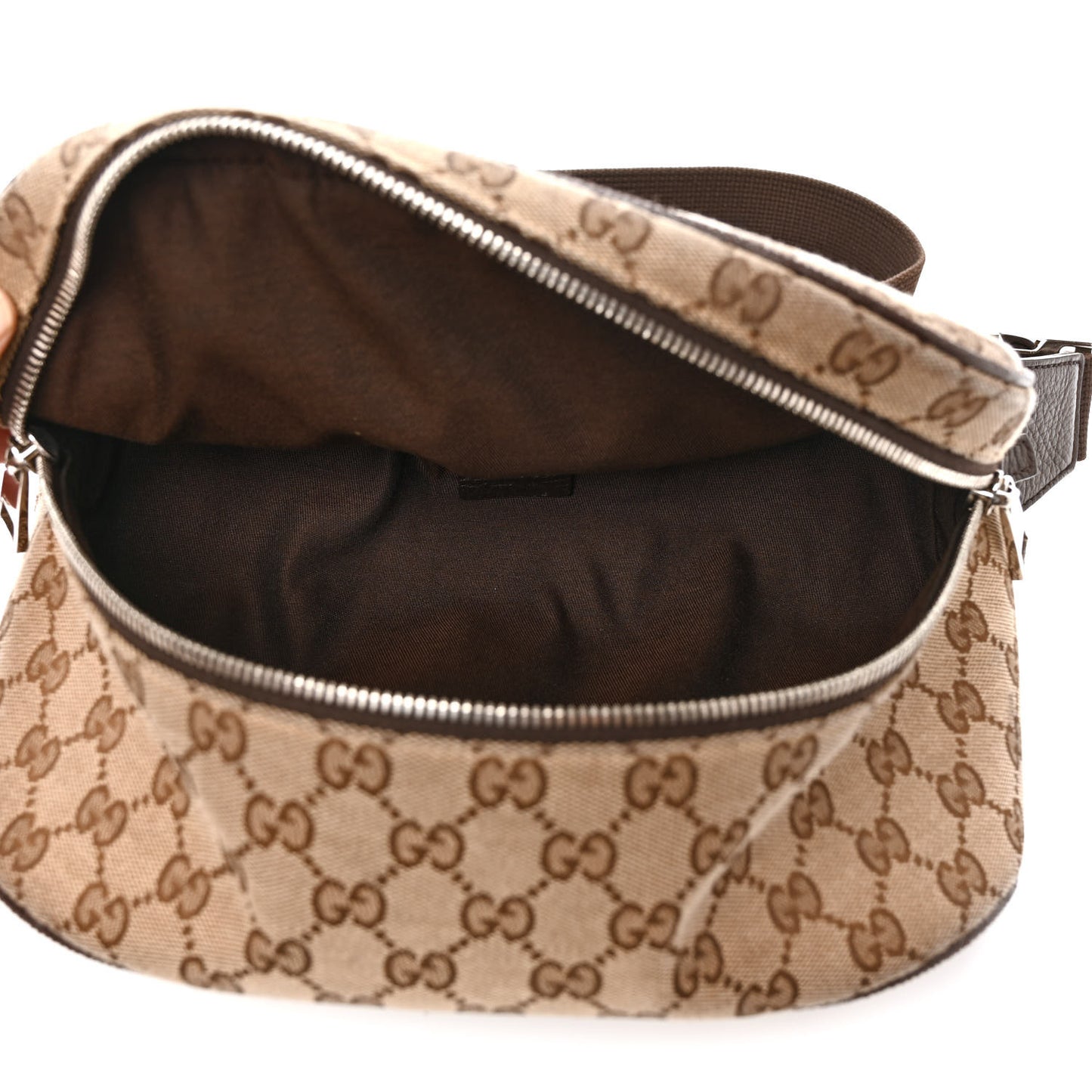 Monogram Dollar Calfskin Waist Pouch Beige Ebony Testa di Moro Marrone Scuro