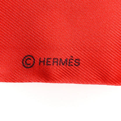 Hermes Silk Tea Time Twilly Rouge Vif Vert Multicolor 4 of 4