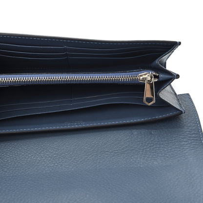 Givenchy Grained Calfskin Shark Lock Long Flap Wallet Prussian Blue 4 of 9