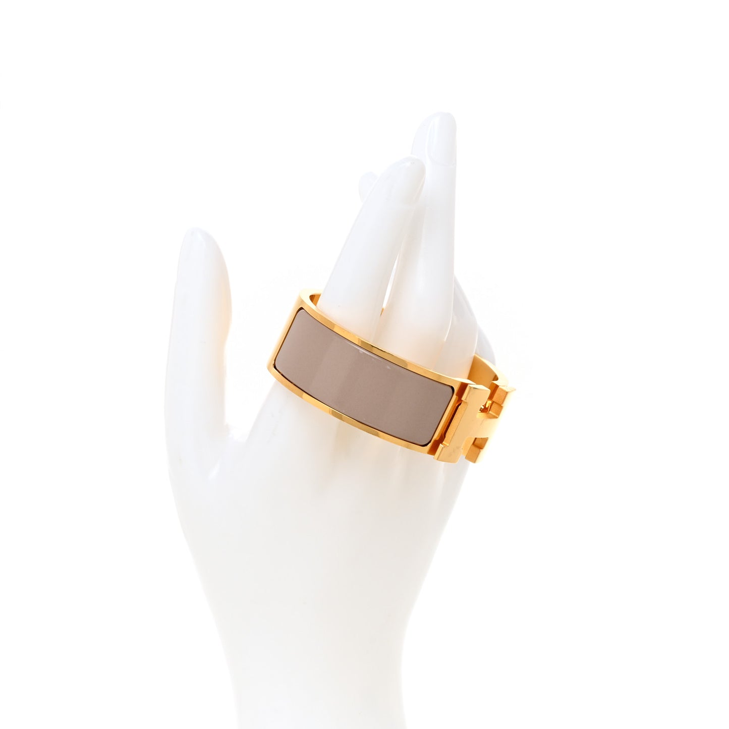 Enamel Wide Clic Clac H Bracelet PM Marron Glace