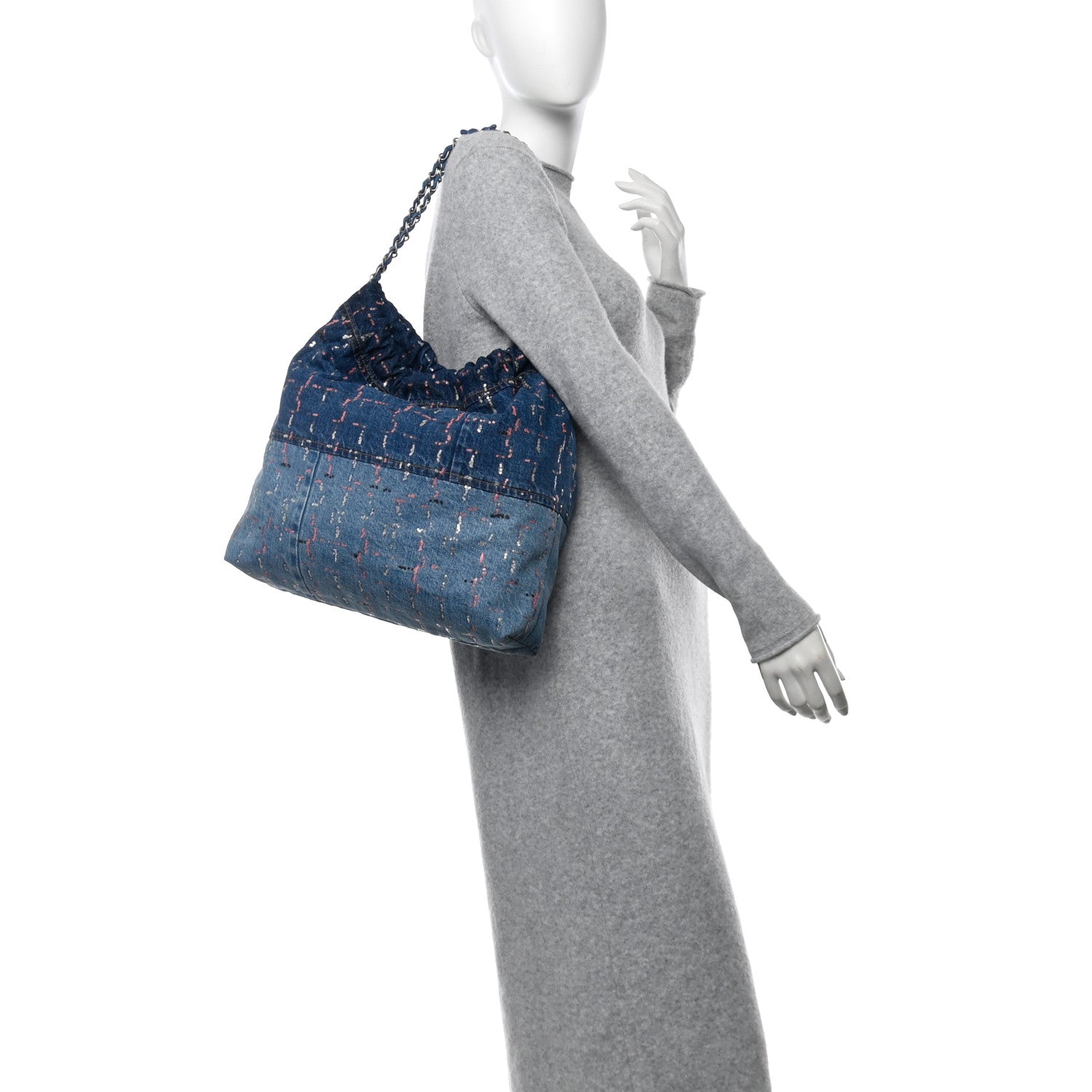 Chanel Denim Sequin Chanel 22 Blue 2 of 13