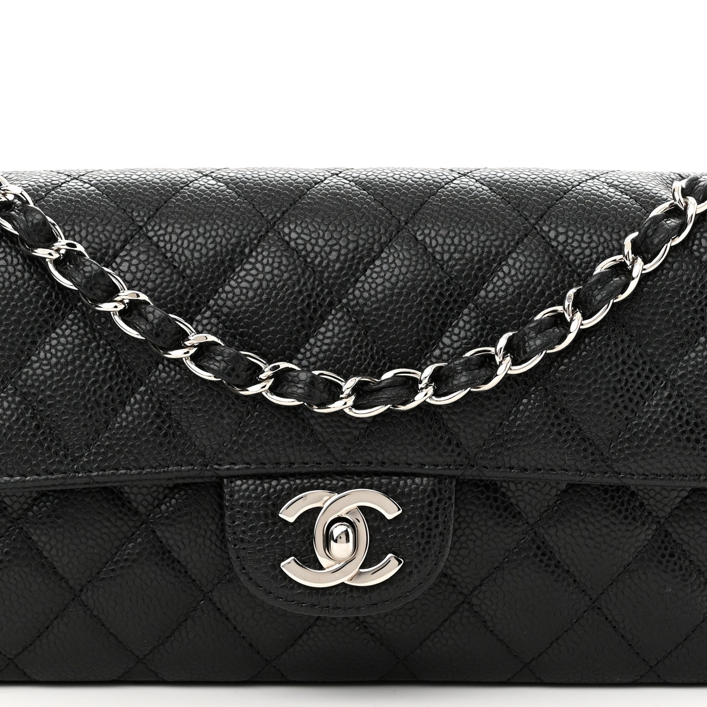 Caviar Quilted East West Flap Black