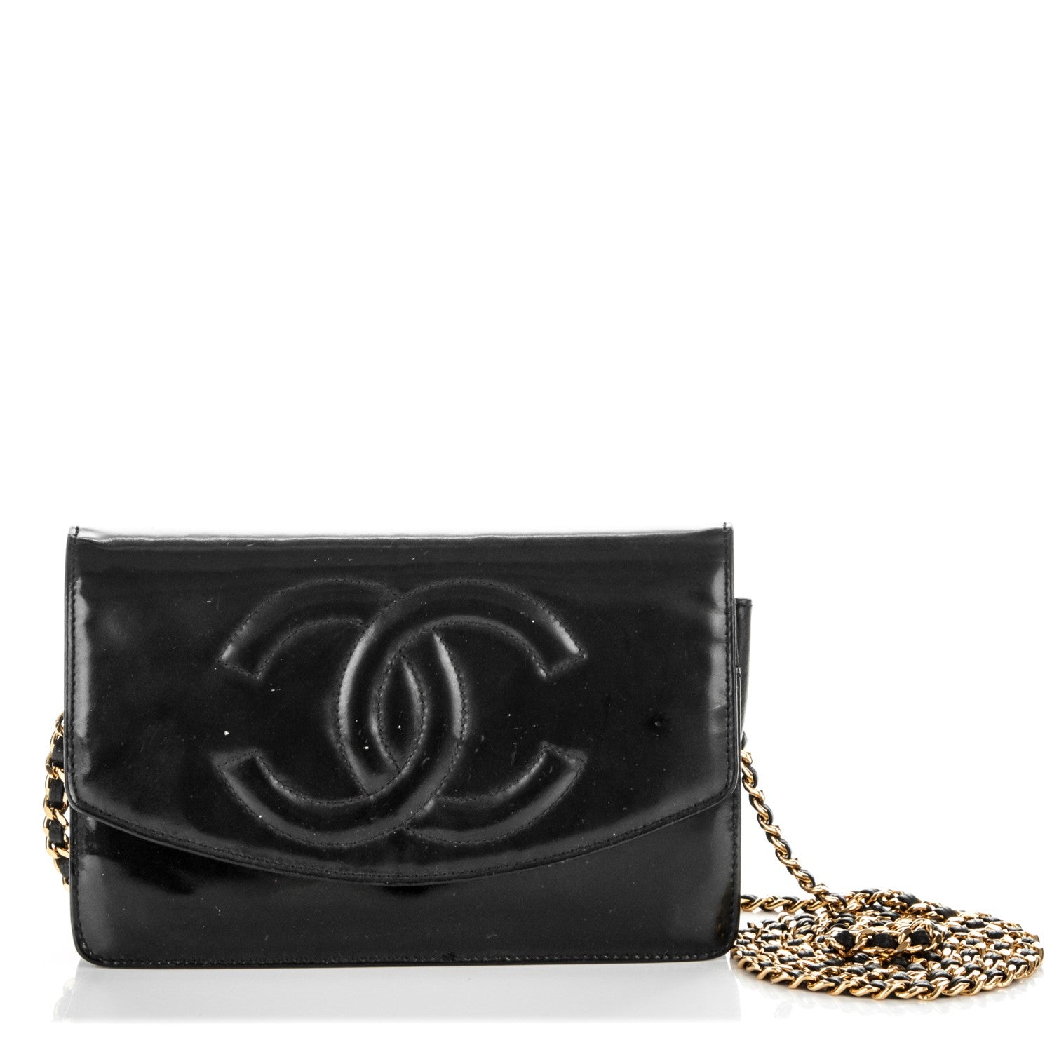 Chanel Patent Timeless CC Wallet On Chain WOC Black 1 of 8