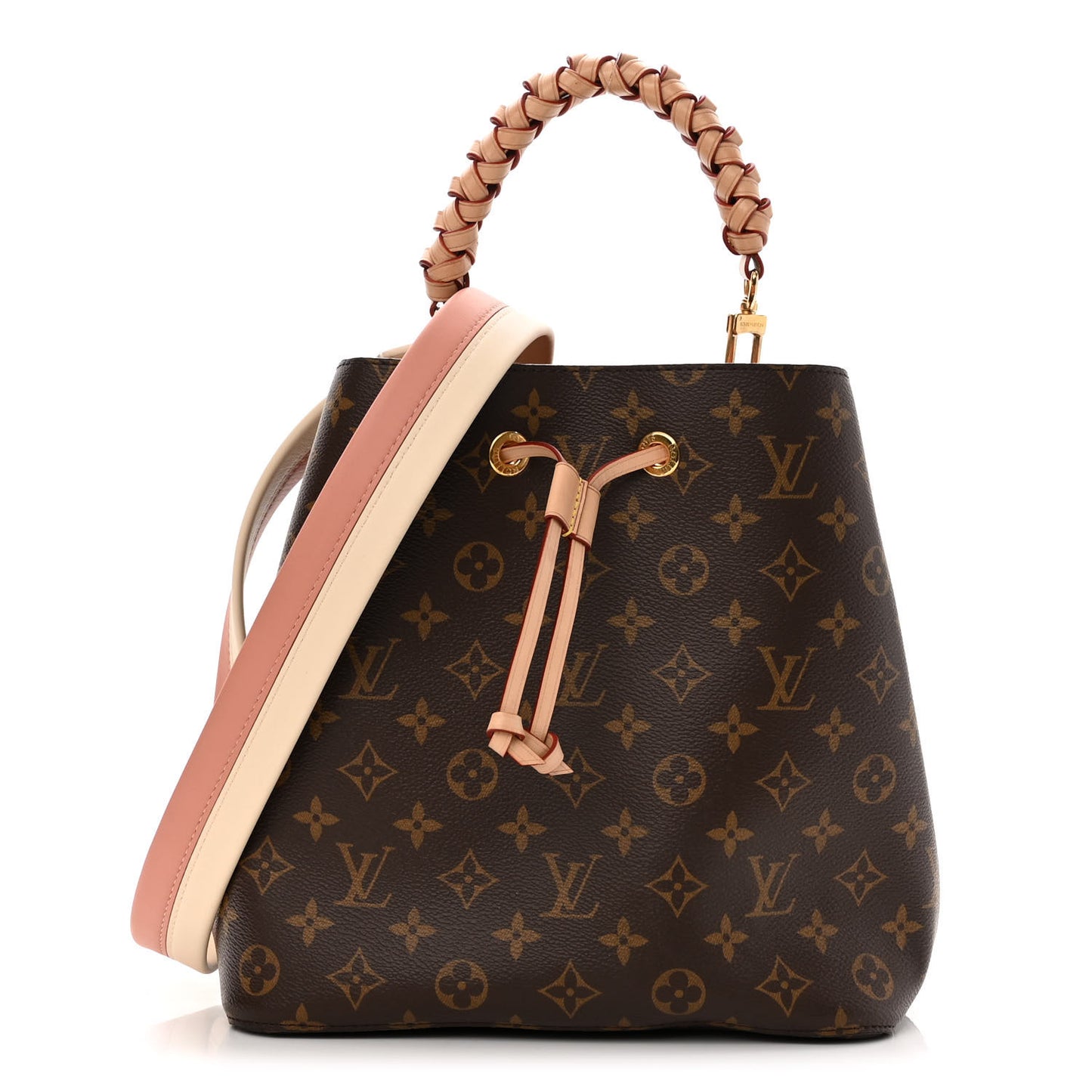 Monogram Braided Neonoe MM Peach Cream