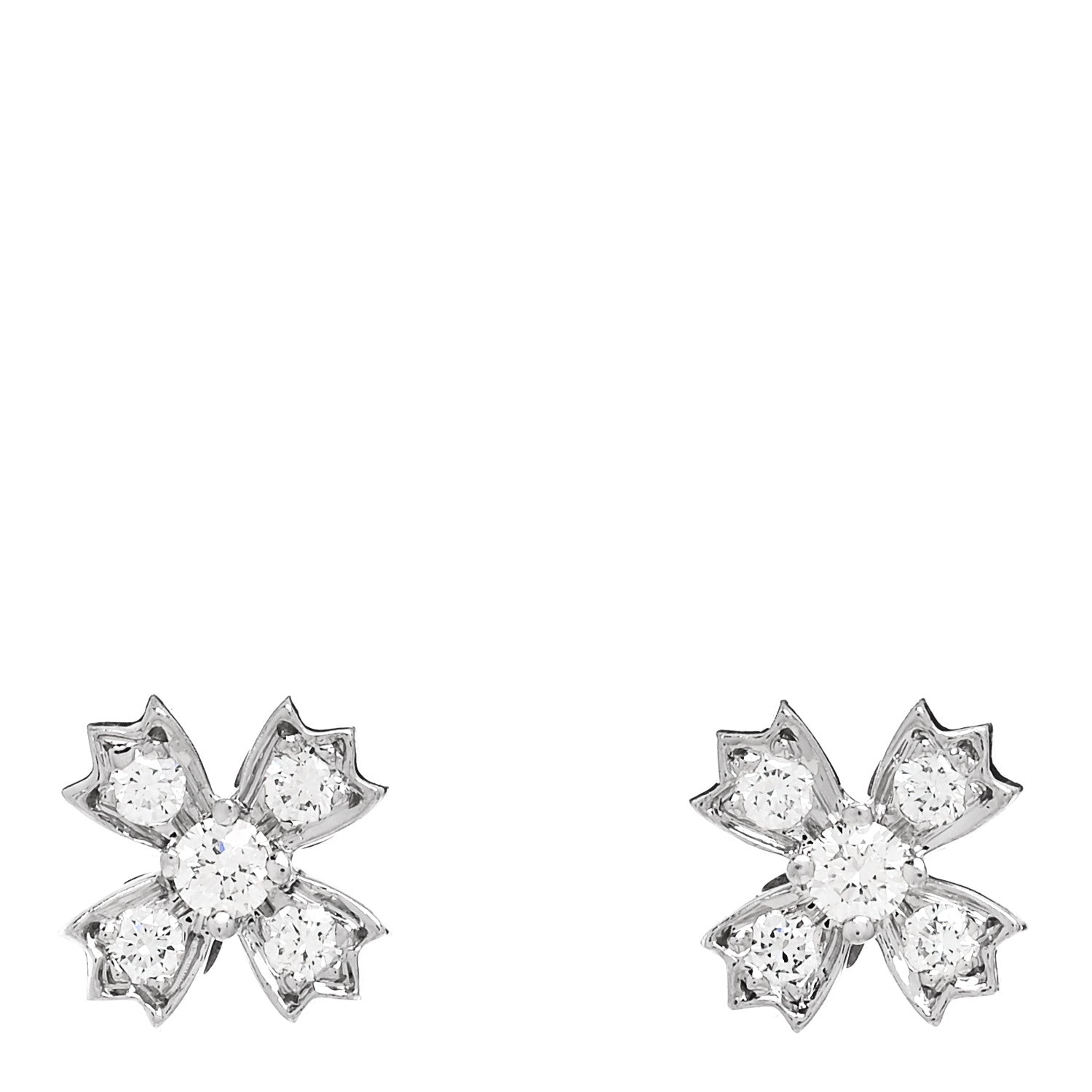 Tiffany Platinum Diamond Floret Stud Earrings 1 of 5