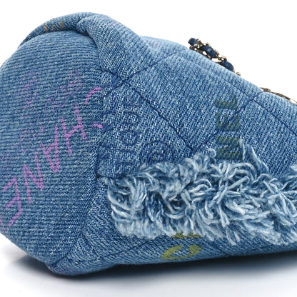 Chanel Denim Quilted Mood Mini Bucket With Chain Blue Multicolor 10 of 11