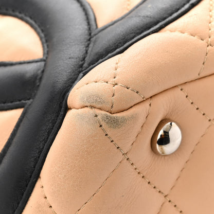 Chanel Calfskin Quilted Large Cambon Bowler Beige Black 13 of 18