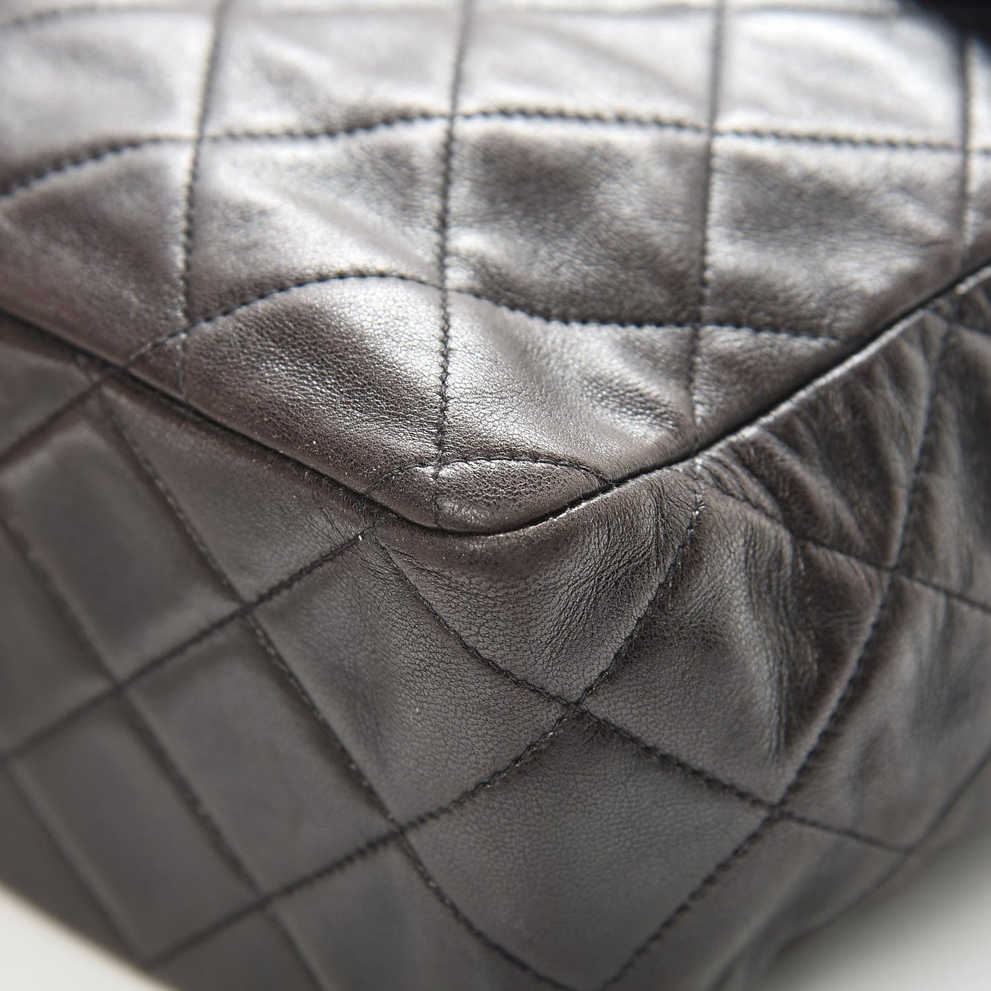 Lambskin Quilted Jumbo Single Flap Black