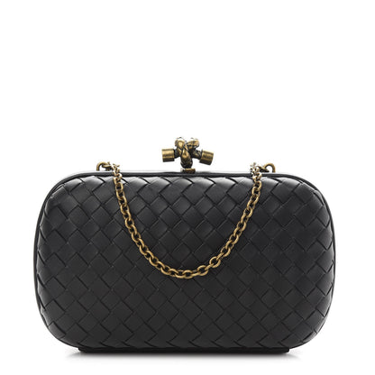 Bottega Veneta Nappa Intrecciato Chain Knot Clutch Black 1 of 7