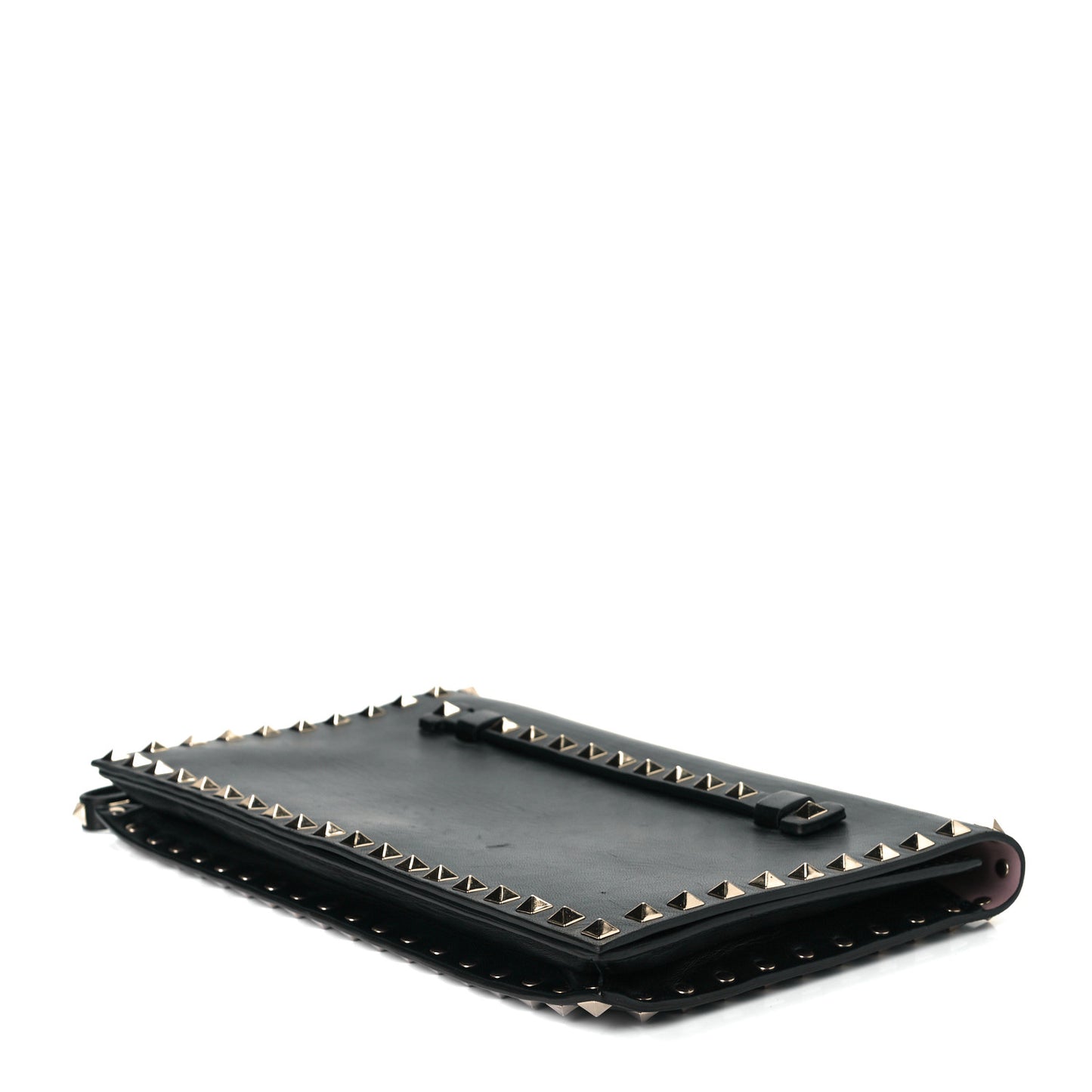 Nappa Rockstud Wristlet Clutch Black