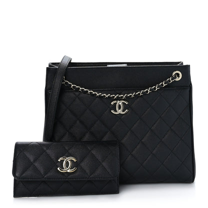 Chanel Caviar Quilted In Out Flap Shopping Tote Black 3 of 10