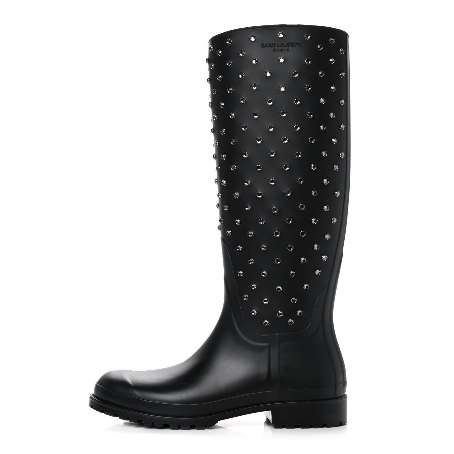 Rubber Studded Festival Rain Boots 42 Black