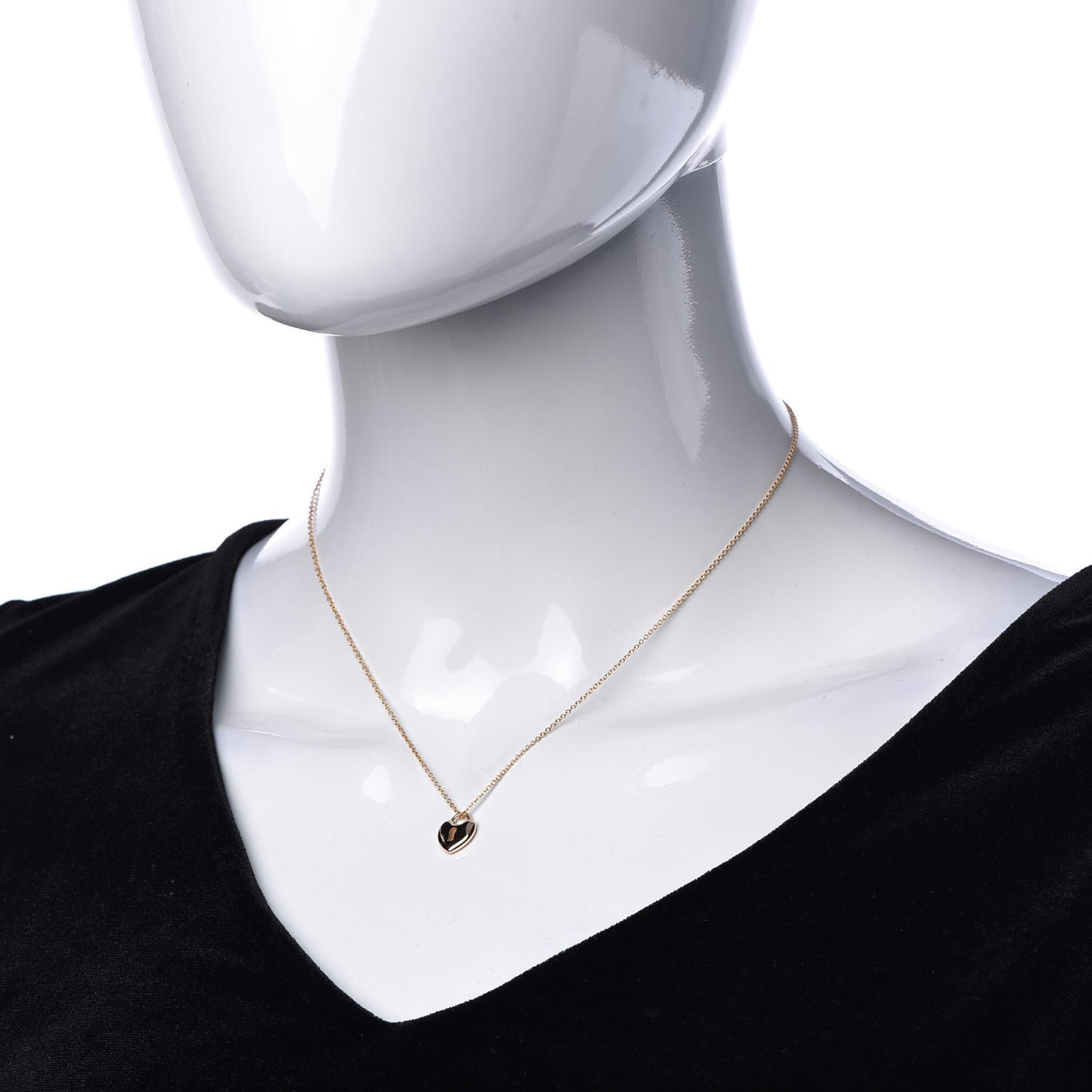 18K Rose Gold Mini Heart Lock Pendant Necklace