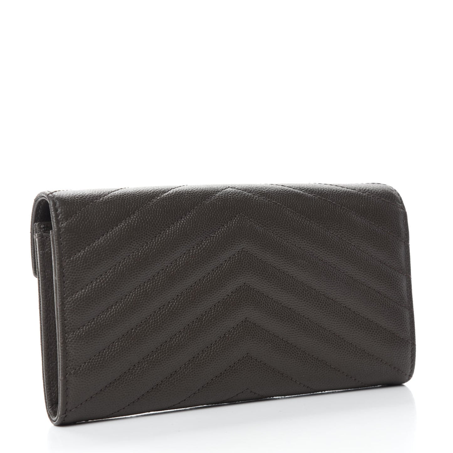 Grain De Poudre Matelasse Chevron Monogram Flap Wallet Fog