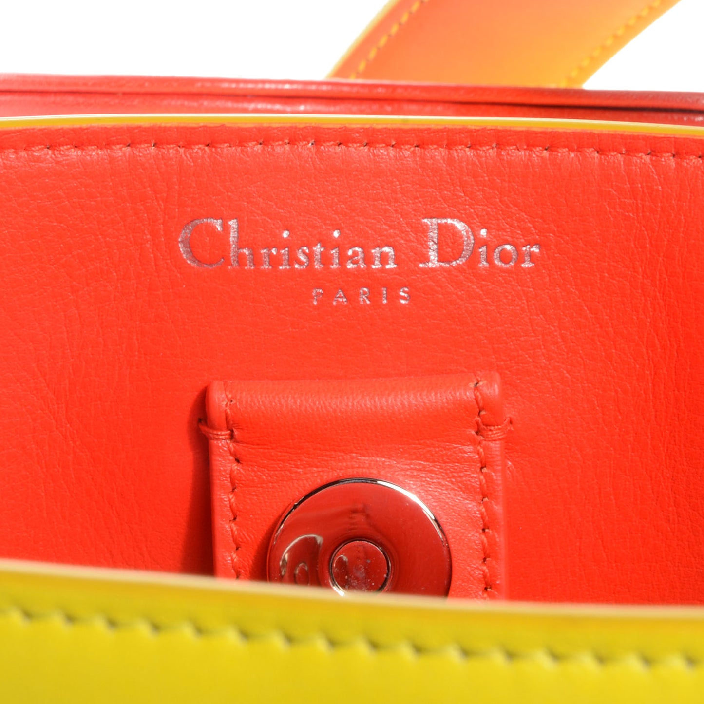 Box Calfskin Gradient Medium Diorissimo Yellow Orange