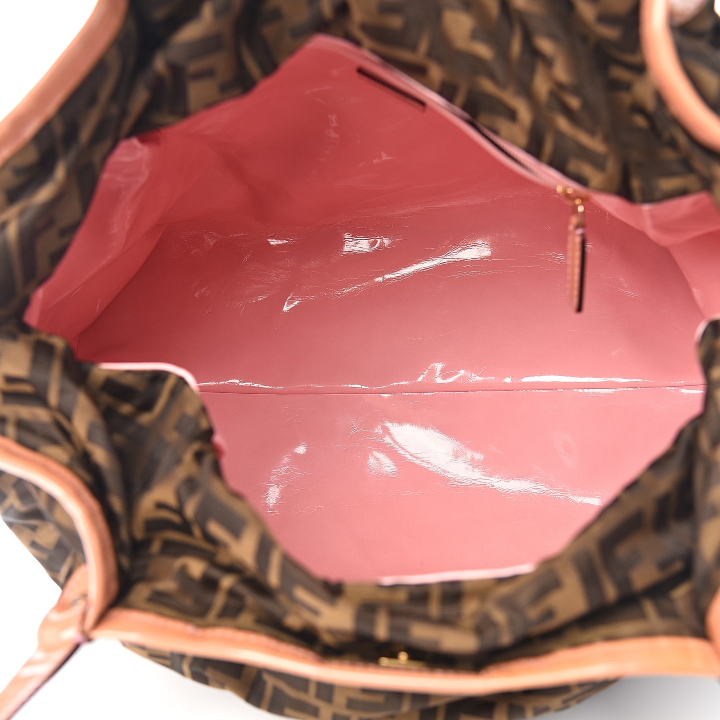 Nylon Patent Zucca Large Chef Shopper Tote Tobacco Pink