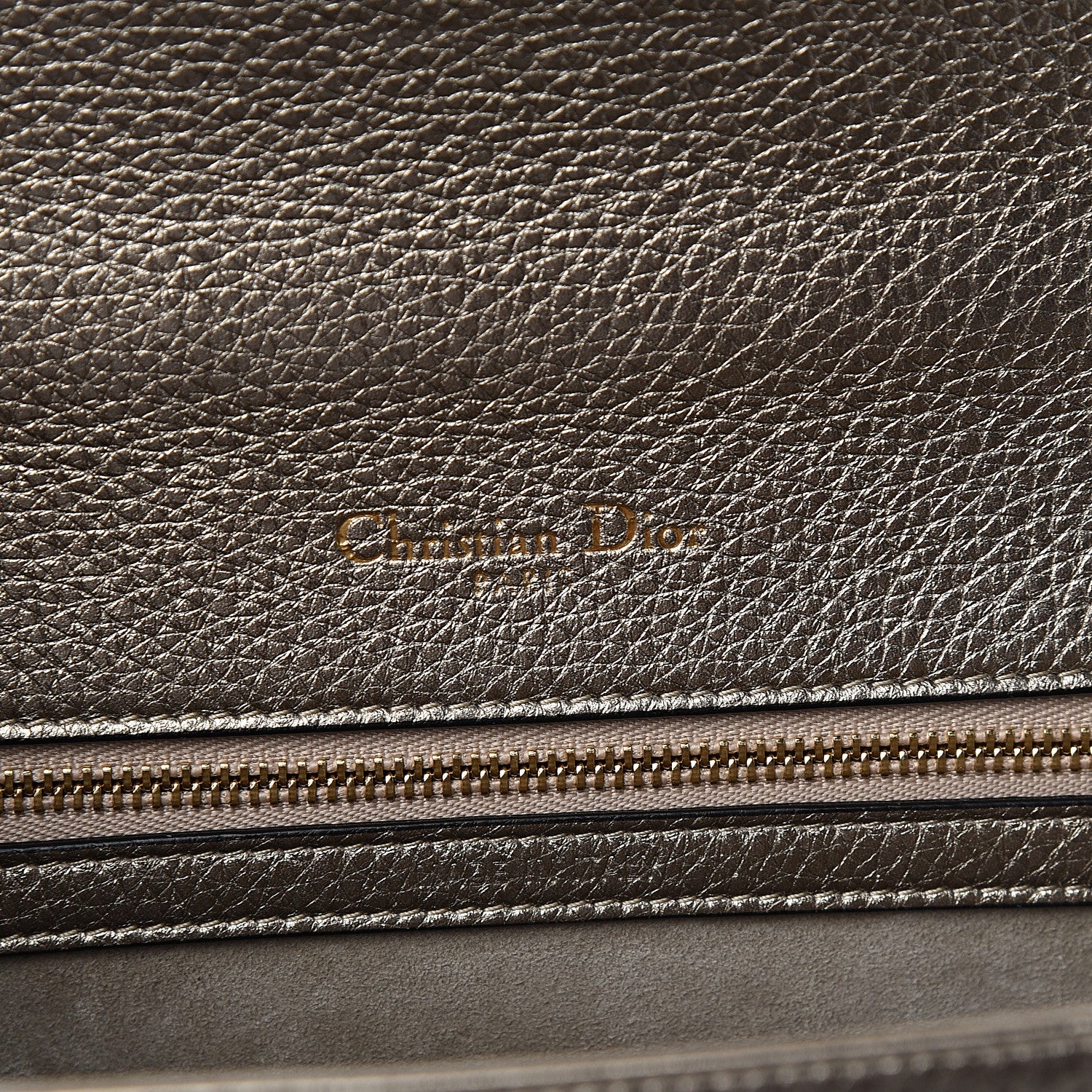 Christian Dior Metallic Grained Calfskin Medium Diorama Flap Bag Pale Gold 6 of 11
