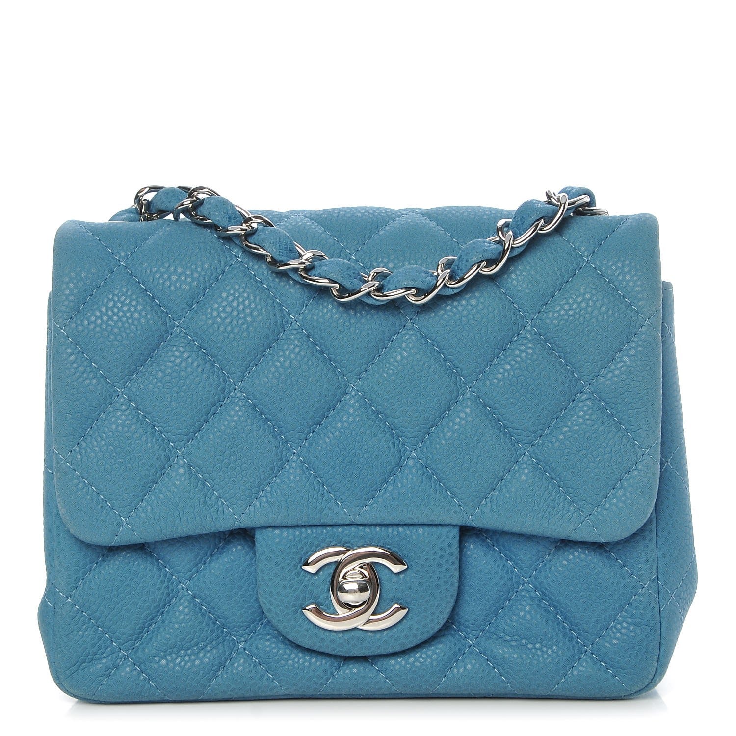 Chanel Iridescent Caviar Quilted Mini Square Flap Blue 1 of 9